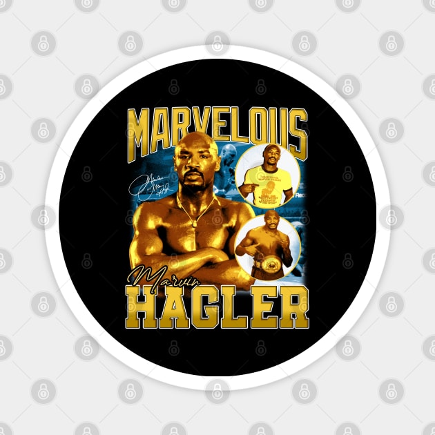 Marvelous Marvin Hagler Boxing Legend Signature Vintage Retro 80s 90s Bootleg Rap Style Magnet by CarDE